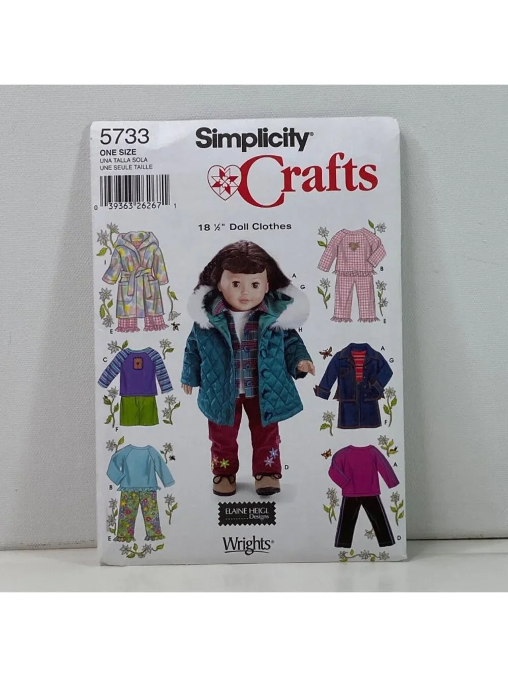 Title: Simplicity Crafts 5733 18 Inch Doll Pattern Uncut Pajamas Outfits